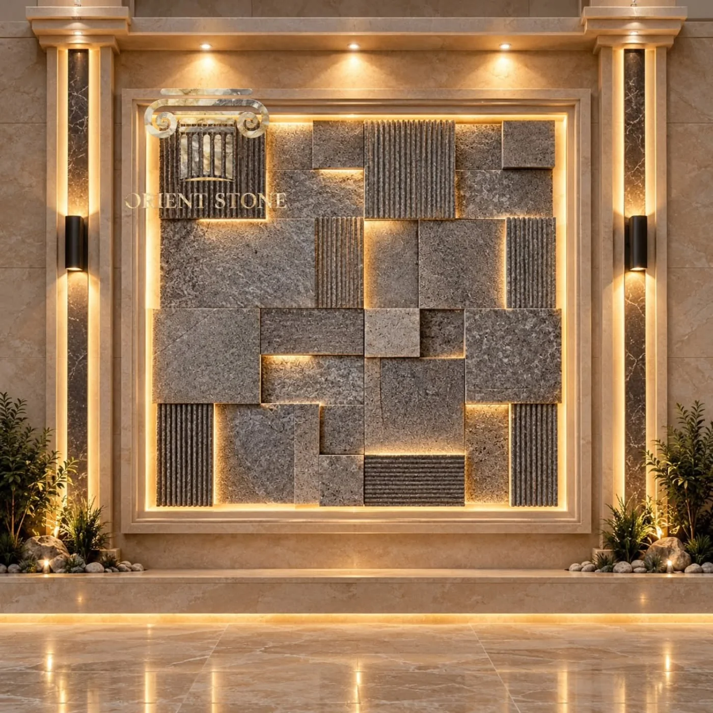 سطح بارز بإيقاع هندسي
